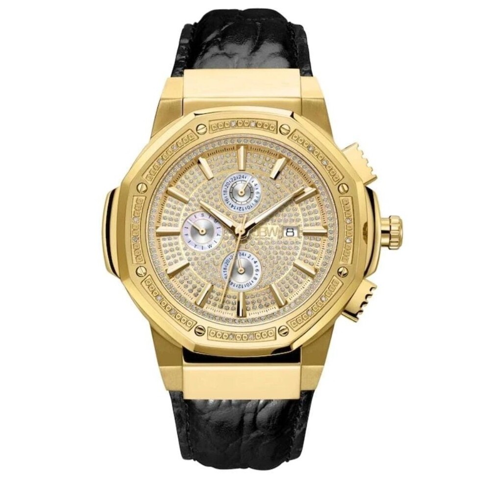 JBW Men's 10-Year Anniversary Gold-Tone Diamond Chronograph Watch